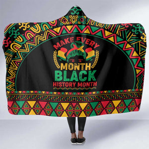 Make Every Month Black History Month Hooded Blanket African Pattern