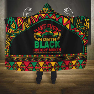 Make Every Month Black History Month Hooded Blanket African Pattern