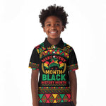 Make Every Month Black History Month Kid Polo Shirt African Pattern