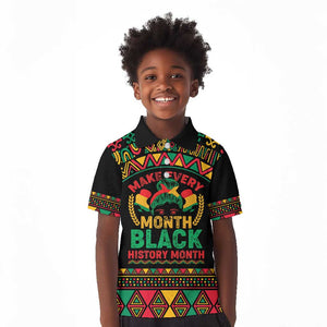 Make Every Month Black History Month Kid Polo Shirt African Pattern