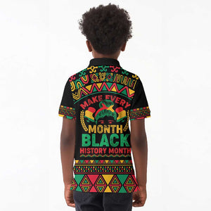 Make Every Month Black History Month Kid Polo Shirt African Pattern