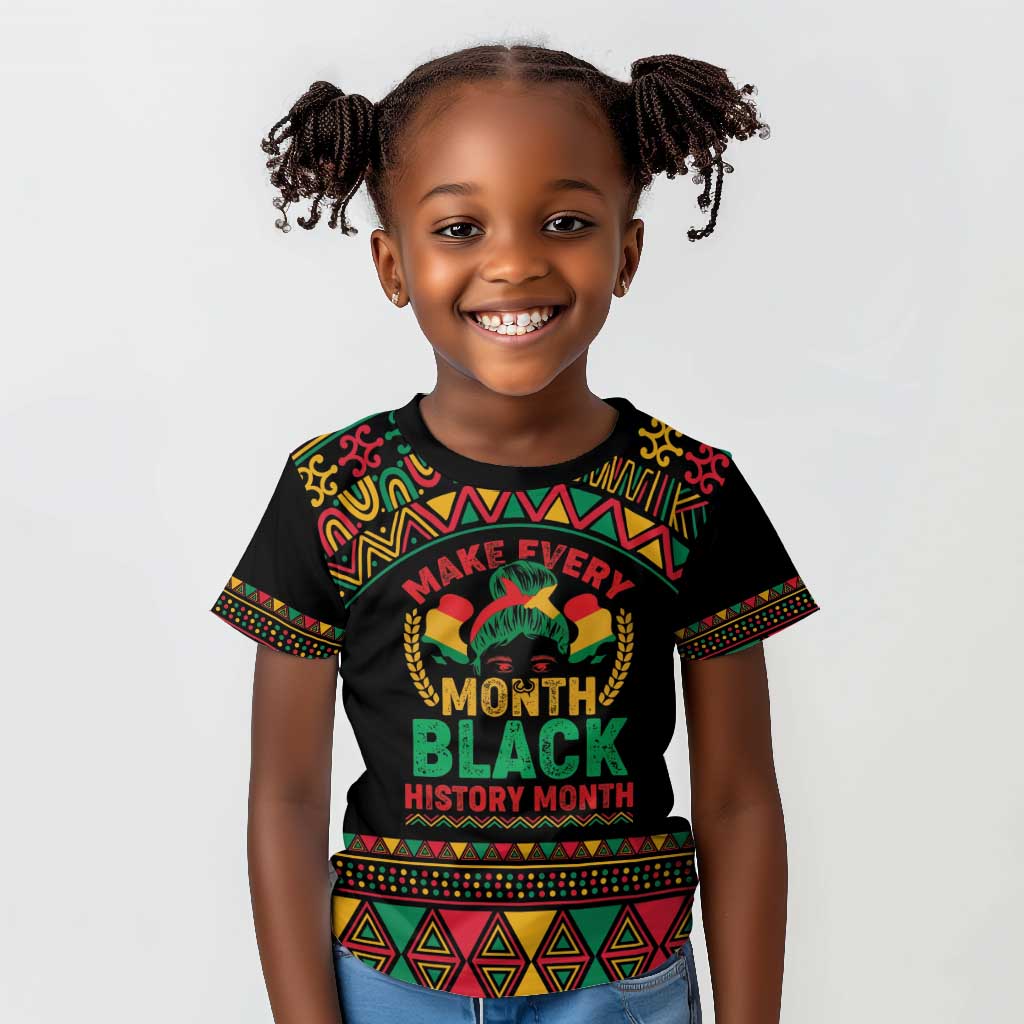Make Every Month Black History Month Kid T shirt African Pattern