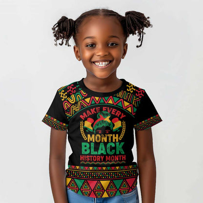 Make Every Month Black History Month Kid T shirt African Pattern