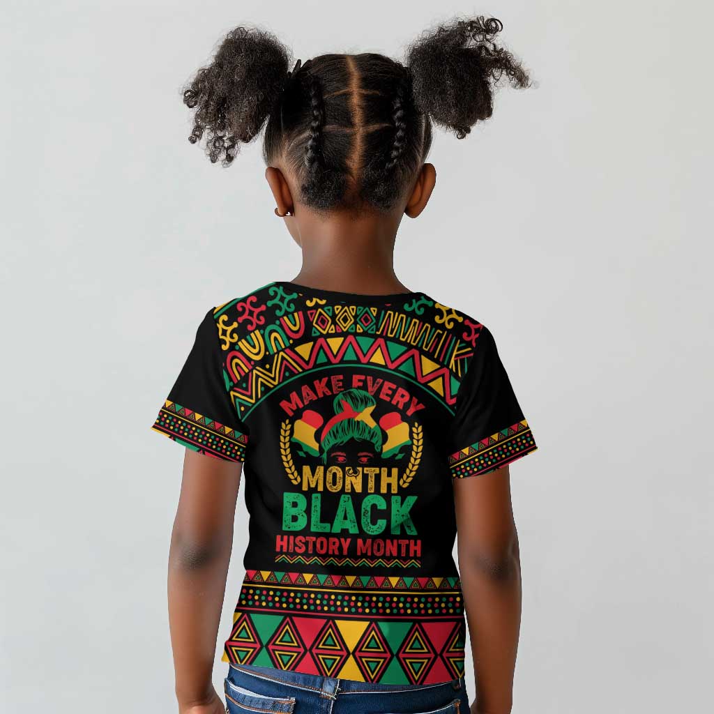 Make Every Month Black History Month Kid T shirt African Pattern
