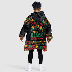 Make Every Month Black History Month Kid Wearable Blanket Hoodie African Pattern
