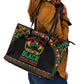 Make Every Month Black History Month Leather Tote Bag African Pattern