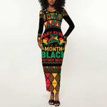 Make Every Month Black History Month Long Sleeve Bodycon Dress African Pattern LT01