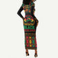 Make Every Month Black History Month Long Sleeve Bodycon Dress African Pattern LT01