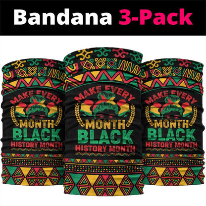 Make Every Month Black History Month Neck Gaiter African Pattern LT01