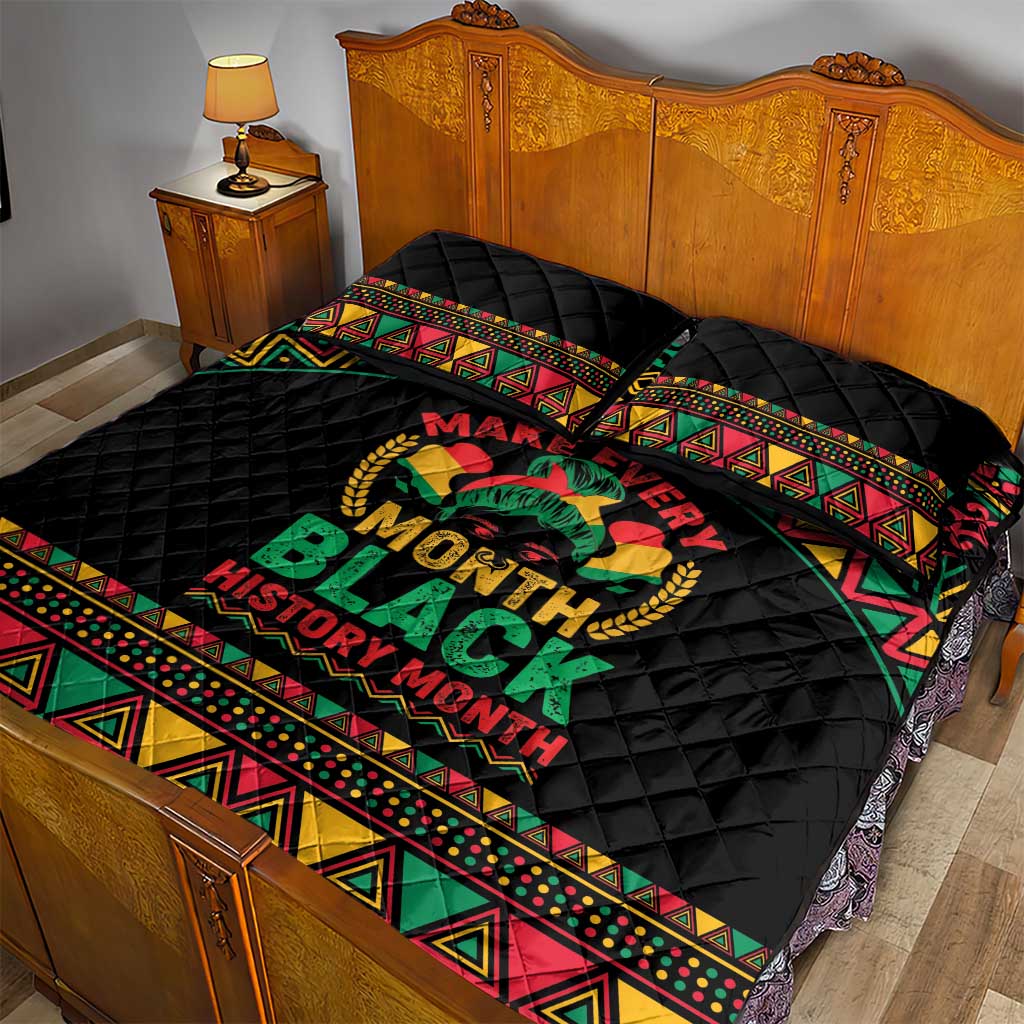 Make Every Month Black History Month Quilt Bed Set African Pattern
