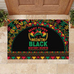 Make Every Month Black History Month Rubber Doormat African Pattern