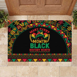 Make Every Month Black History Month Rubber Doormat African Pattern