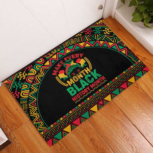 Make Every Month Black History Month Rubber Doormat African Pattern