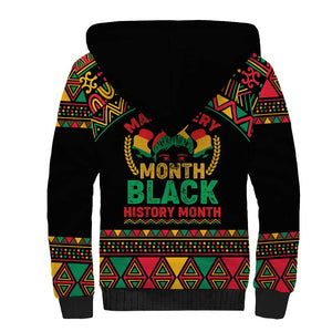 Make Every Month Black History Month Sherpa Hoodie African Pattern