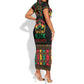 Make Every Month Black History Month Short Sleeve Bodycon Dress African Pattern LT01