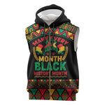 Make Every Month Black History Month Sleeveless Zip Hoodie African Pattern - African Pride