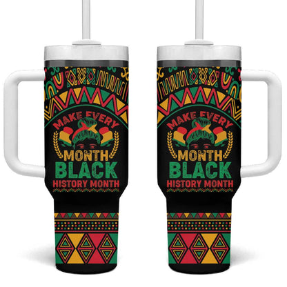 Make Every Month Black History Month Tumbler With Handle African Pattern