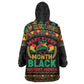 Make Every Month Black History Month Wearable Blanket Hoodie African Pattern