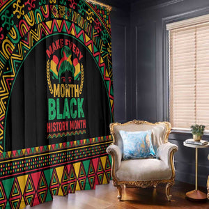 Make Every Month Black History Month Window Curtain African Pattern