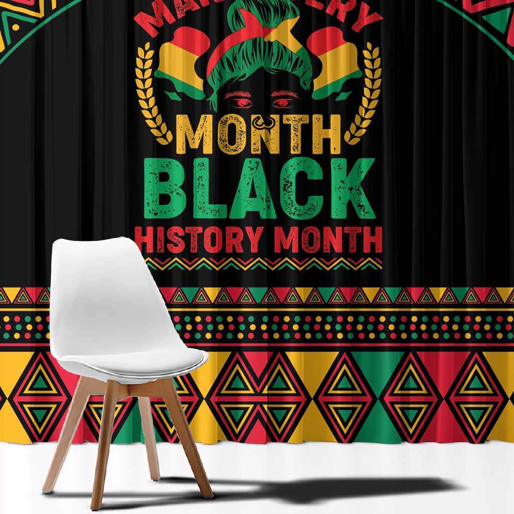 Make Every Month Black History Month Window Curtain African Pattern