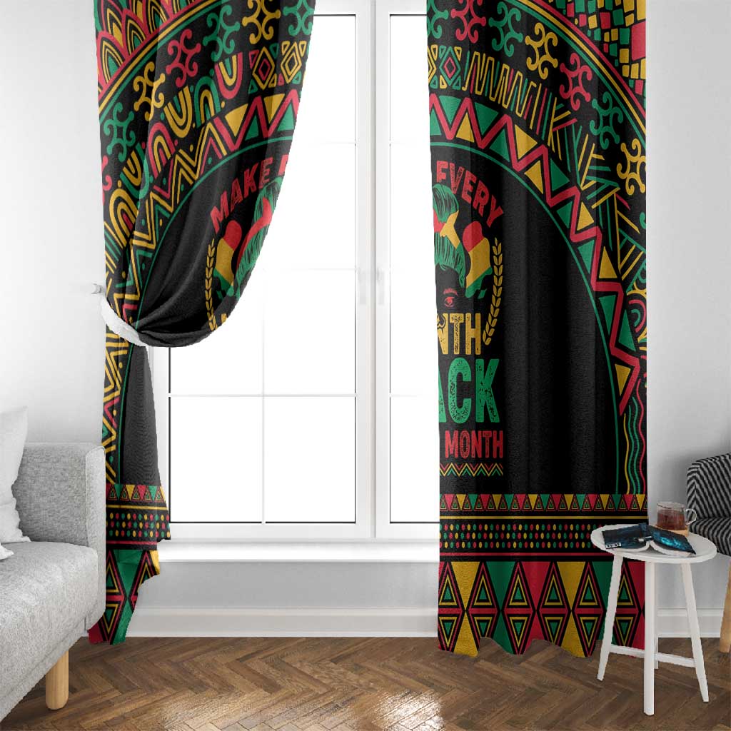 Make Every Month Black History Month Window Curtain African Pattern