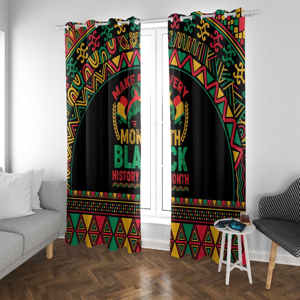 Make Every Month Black History Month Window Curtain African Pattern