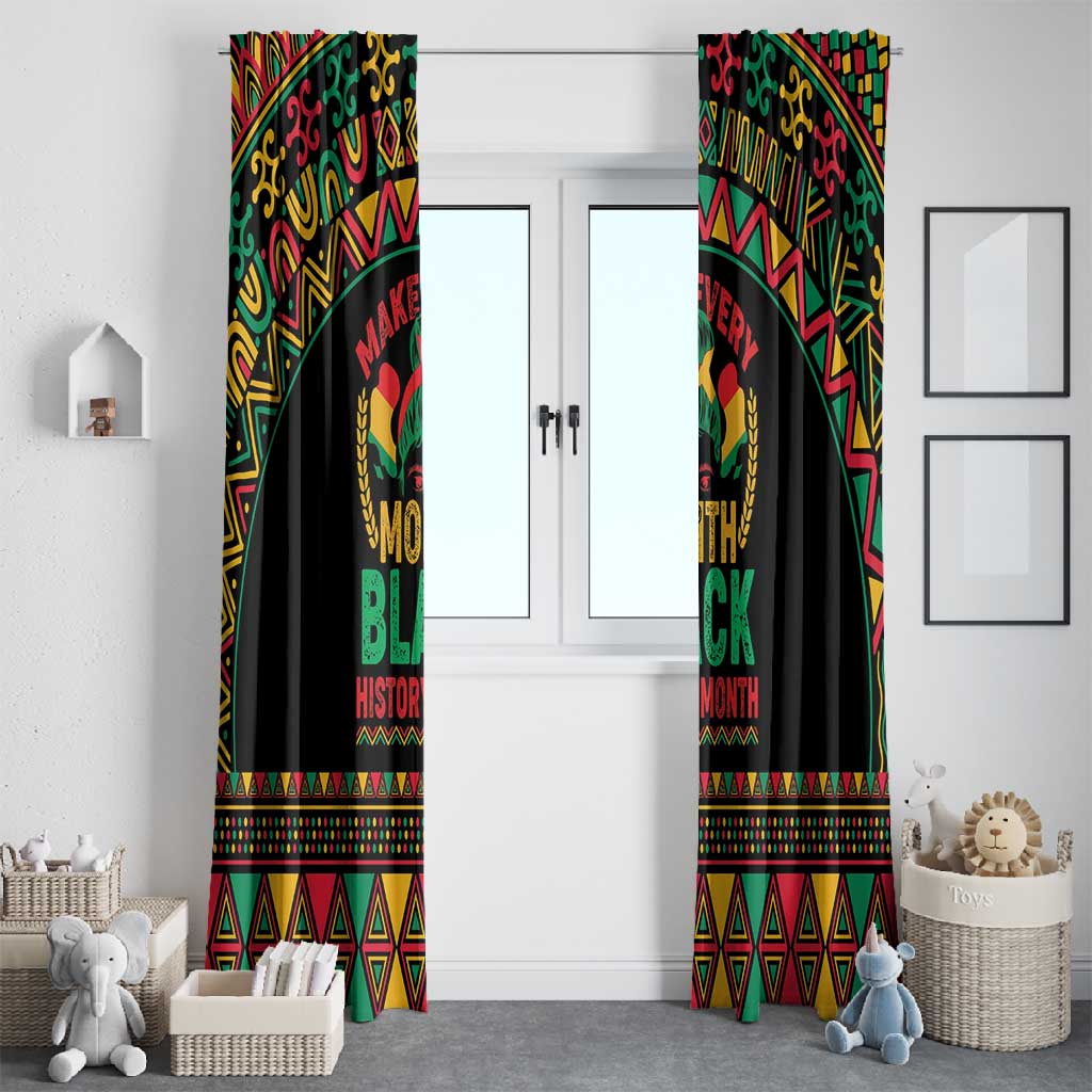 Make Every Month Black History Month Window Curtain African Pattern