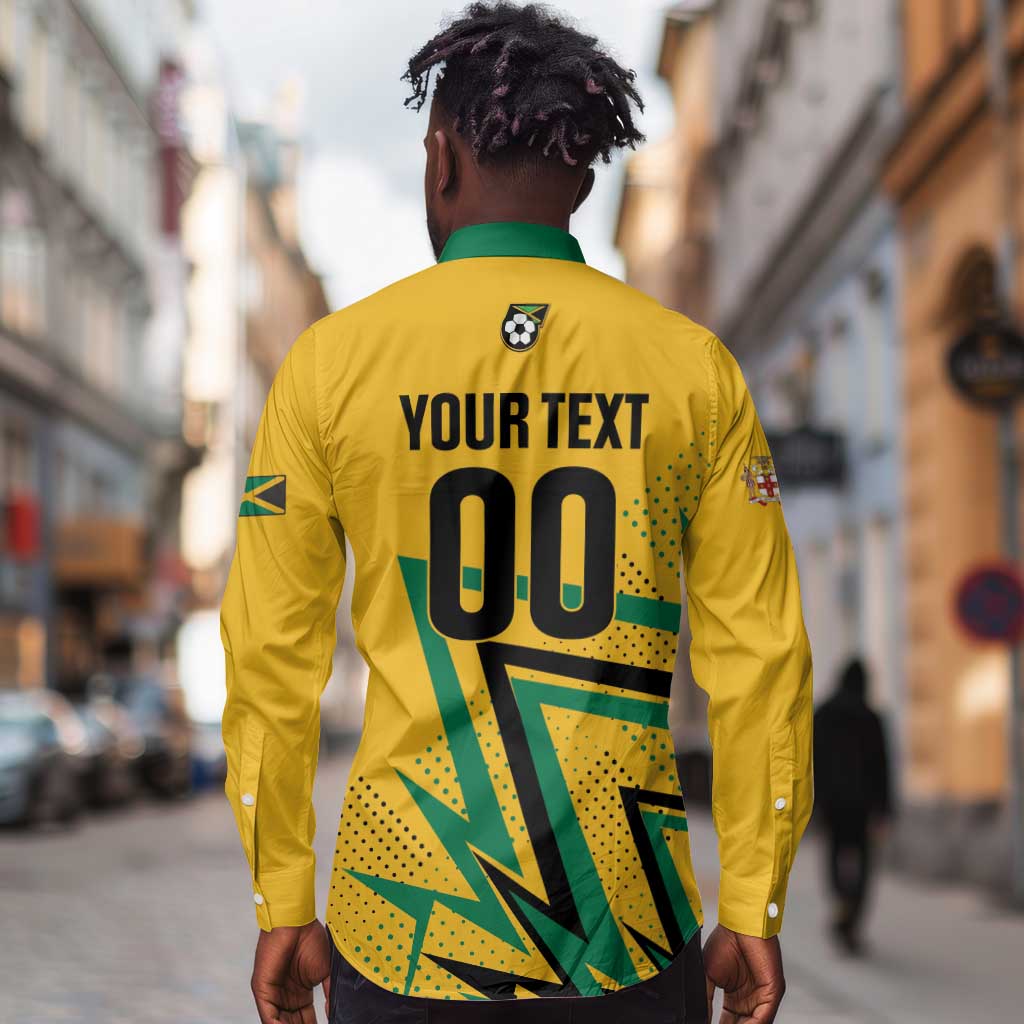 Custom Football 2026 Jamaica Long Sleeve Button Shirt All A Wi One Team