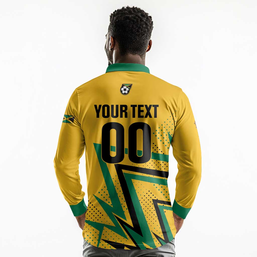 Custom Football 2026 Jamaica Long Sleeve Polo Shirt All A Wi One Team