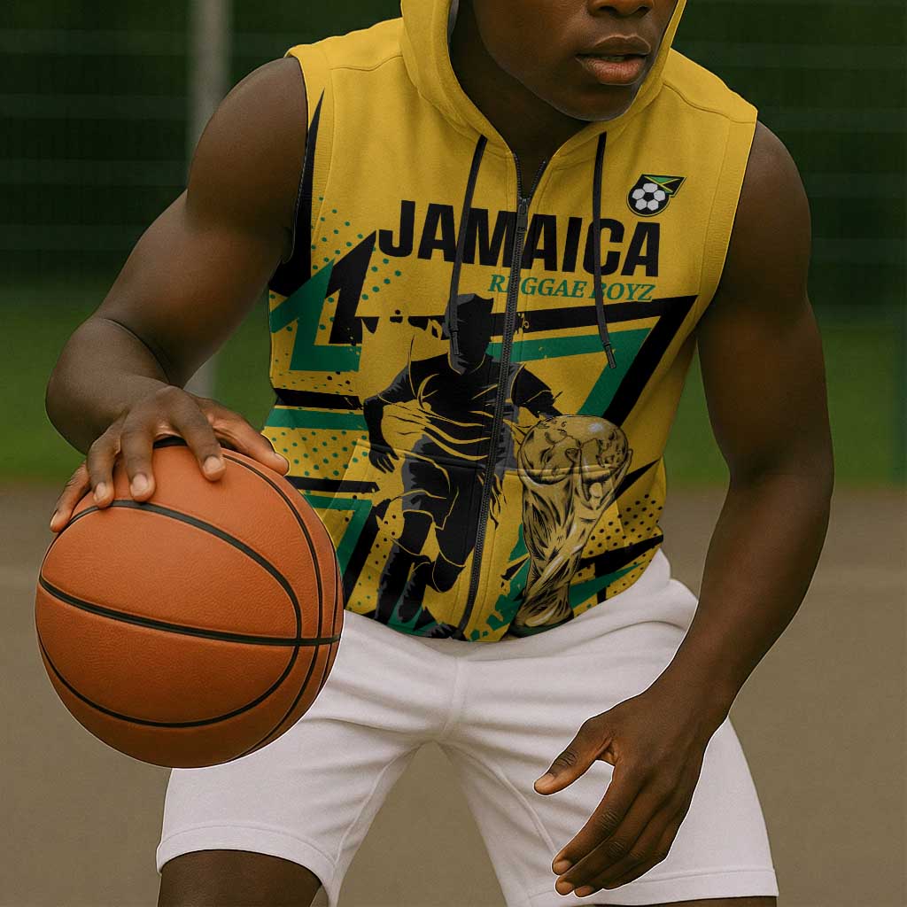 Custom Football 2026 Jamaica Sleeveless Zip Hoodie All A Wi One Team
