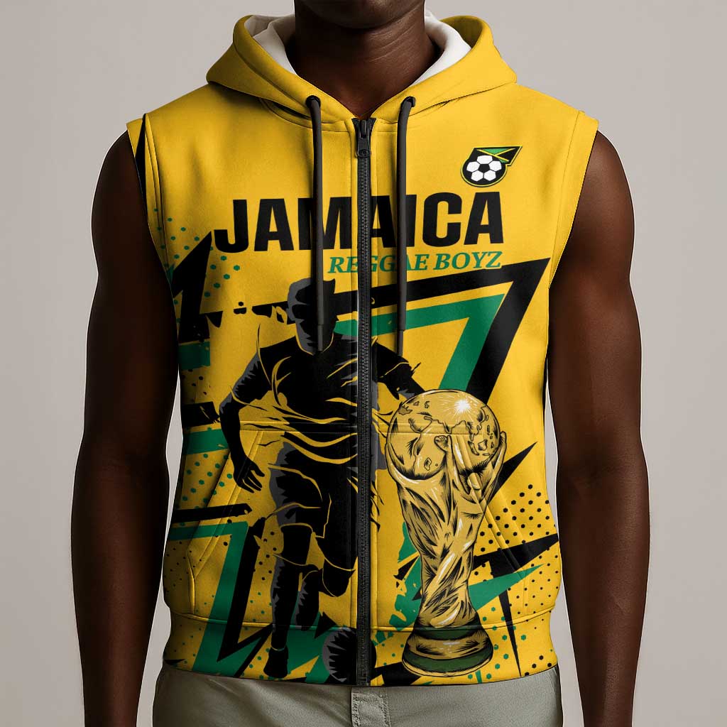 Custom Football 2026 Jamaica Sleeveless Zip Hoodie All A Wi One Team