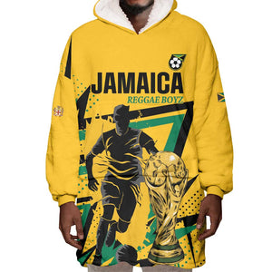 Custom Football 2026 Jamaica Wearable Blanket Hoodie All A Wi One Team