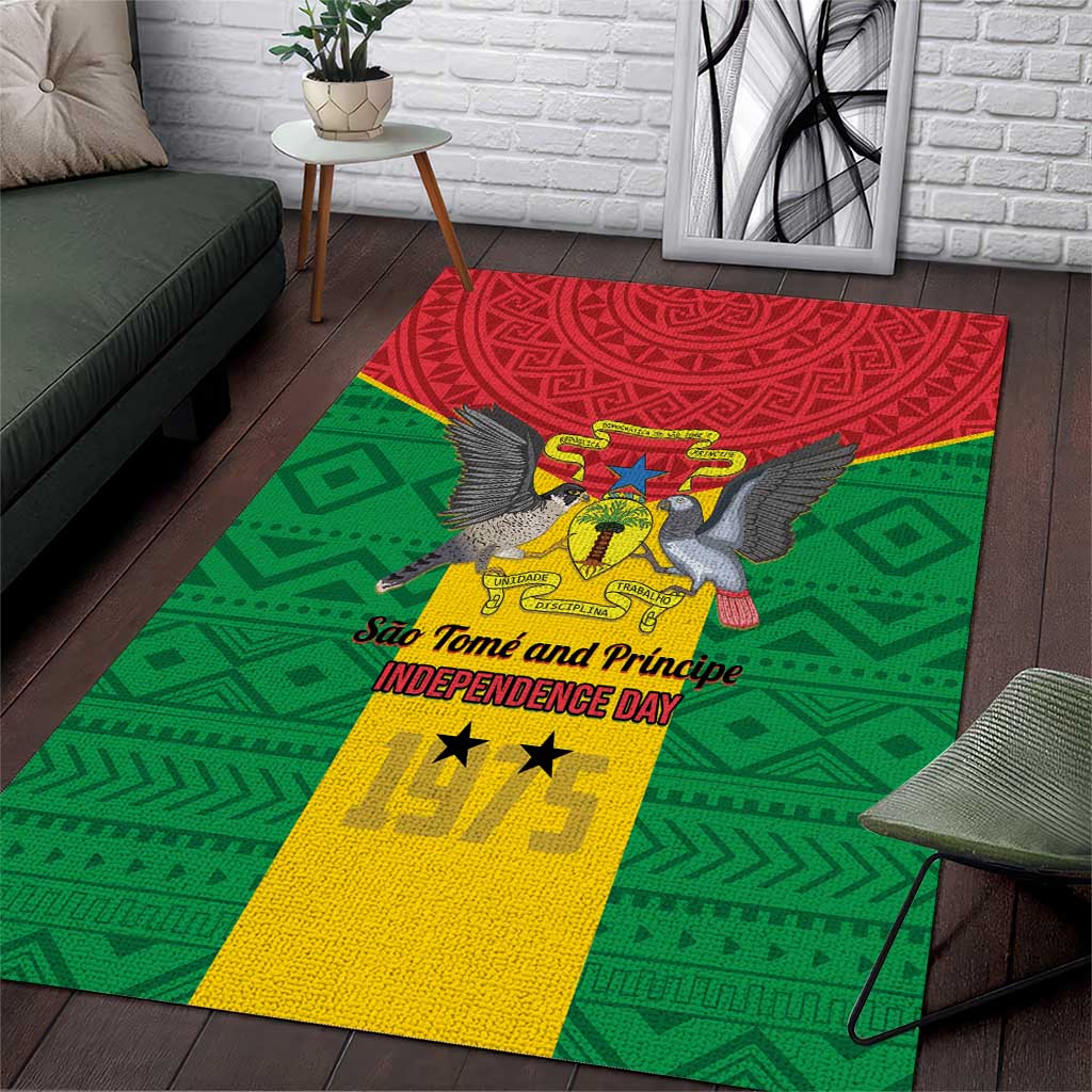 Sao Rug Sao Tome and Principe Independence Day Area Rug Coat Of Arms Mix ...