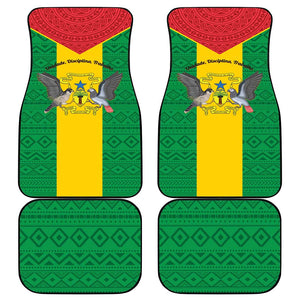 Sao Tome and Principe Independence Day Car Mats Coat Of Arms Mix African Pattern