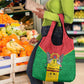 Sao Tome and Principe Independence Day Grocery Bag Coat Of Arms Mix African Pattern
