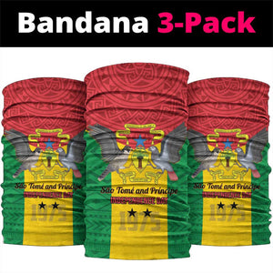 Sao Tome and Principe Independence Day Neck Gaiter Coat Of Arms Mix African Pattern LT01