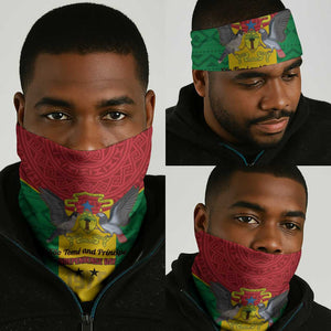 Sao Tome and Principe Independence Day Neck Gaiter Coat Of Arms Mix African Pattern LT01