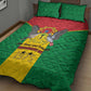 Sao Tome and Principe Independence Day Quilt Bed Set Coat Of Arms Mix African Pattern