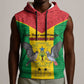 Sao Tome and Principe Independence Day Sleeveless Hoodie Coat Of Arms Mix African Pattern - African Pride