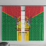 Sao Tome and Principe Independence Day Window Curtain Coat Of Arms Mix African Pattern