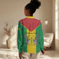 Sao Tome and Principe Independence Day Women Casual Shirt Coat Of Arms Mix African Pattern LT01
