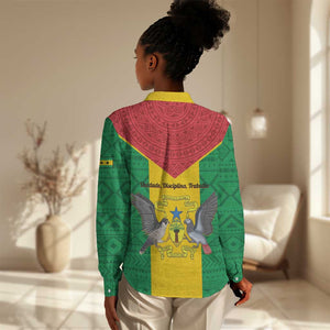 Sao Tome and Principe Independence Day Women Casual Shirt Coat Of Arms Mix African Pattern LT01