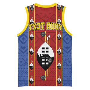 Eswatini African Pattern Basketball Jersey Swaziland Shield Siyinqaba - African Pride