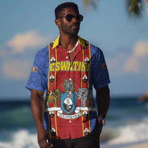 Eswatini African Pattern Hawaiian Shirt Swaziland Shield Siyinqaba