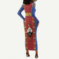 Eswatini African Pattern Long Sleeve Bodycon Dress Swaziland Shield Siyinqaba LT01