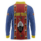 Eswatini African Pattern Long Sleeve Polo Shirt Swaziland Shield Siyinqaba