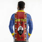 Eswatini African Pattern Long Sleeve Polo Shirt Swaziland Shield Siyinqaba
