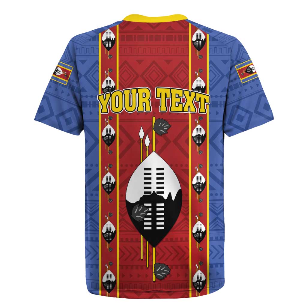 Eswatini African Pattern Rugby Jersey Swaziland Shield Siyinqaba