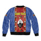 Eswatini African Pattern Sleeve Zip Bomber Jacket Swaziland Shield Siyinqaba