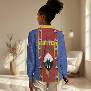 Eswatini African Pattern Women Casual Shirt Swaziland Shield Siyinqaba LT01